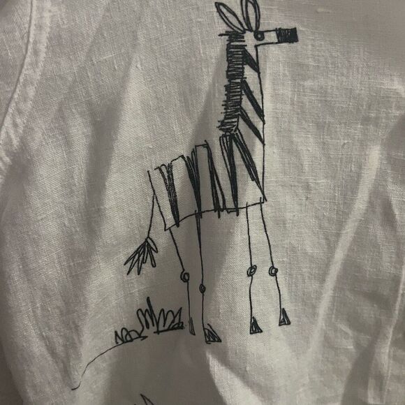 ✨Chico’s Animal Safari Linen Button Down Sz 1 Shirt✨ - Picture 4 of 10